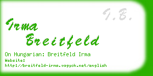 irma breitfeld business card
